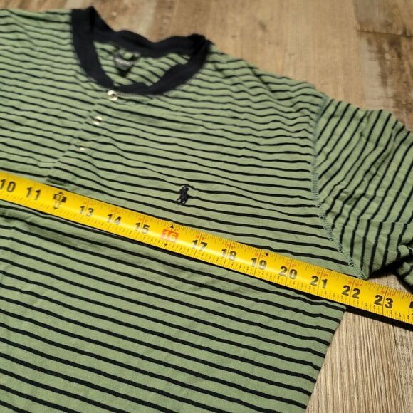 Vintage Polo By Ralph Lauren Casual Shirt - Men's Size M- Green Striped - Picture 7 of 7